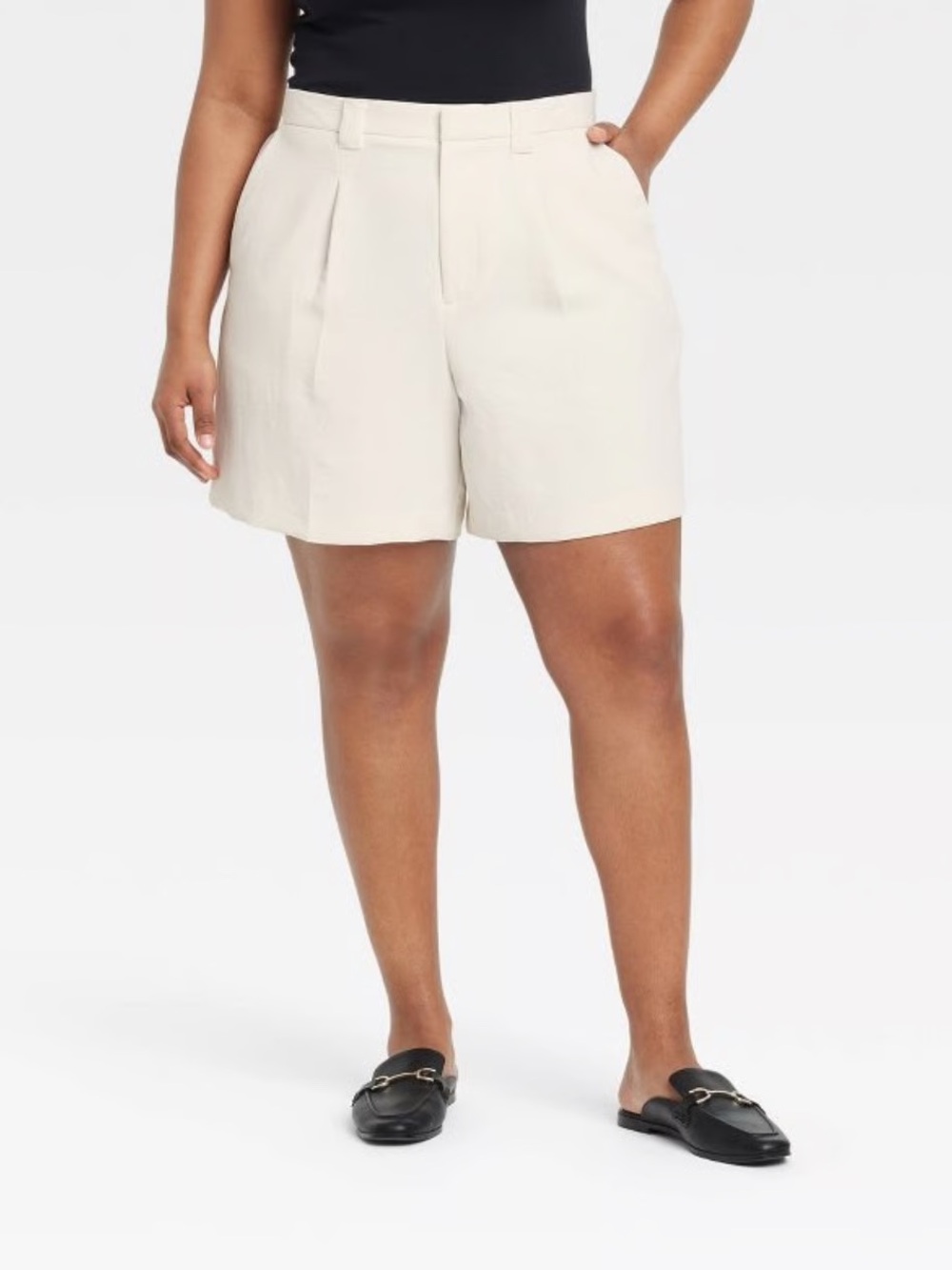 a new day Cream High-Rise Tailored Shorts